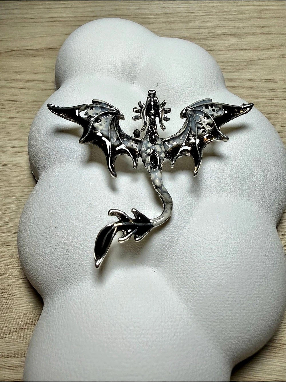 Dragon Brooch in Silver